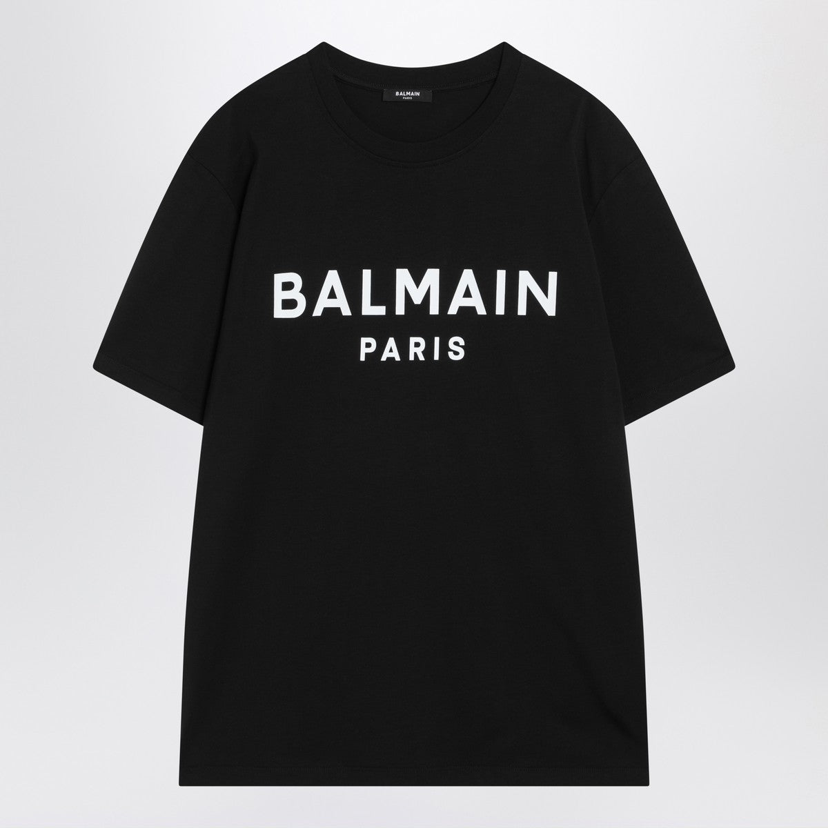 Balmain Balmain Black cotton crewneck t-shirt with logo