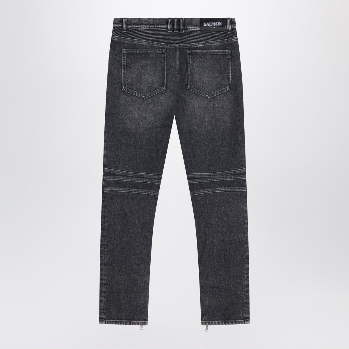 Balmain Balmain Grey washed slim biker jeans
