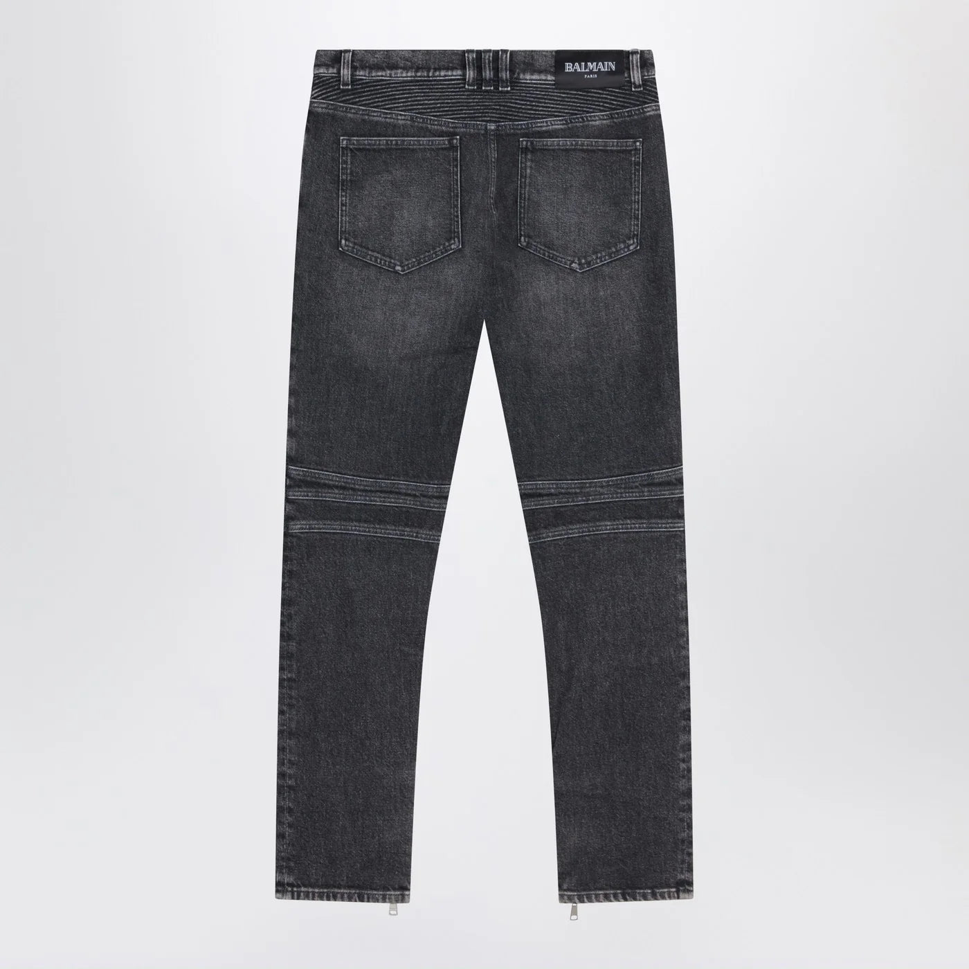 Balmain Grey washed slim biker jeans