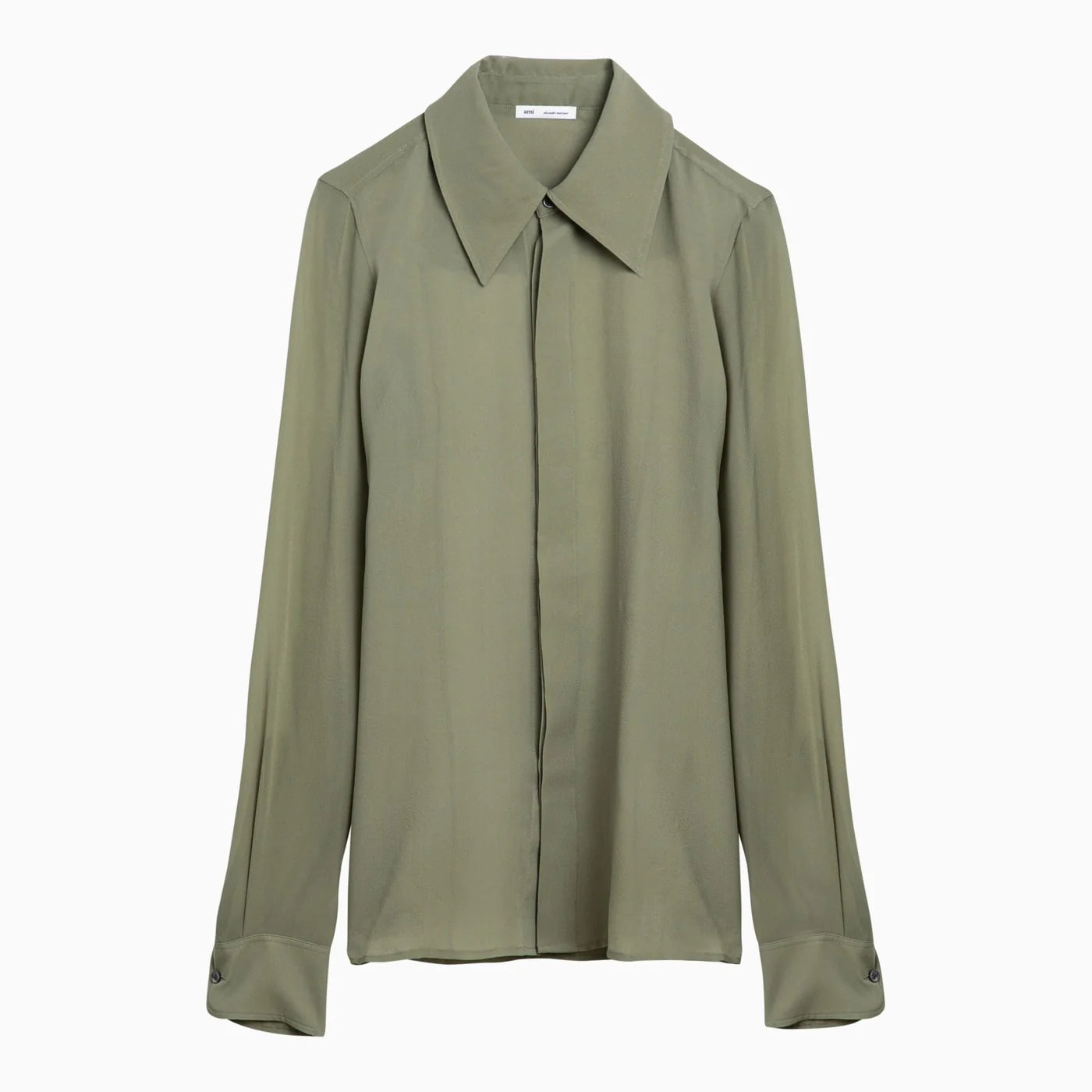 Ami Paris Olive green silk shirt