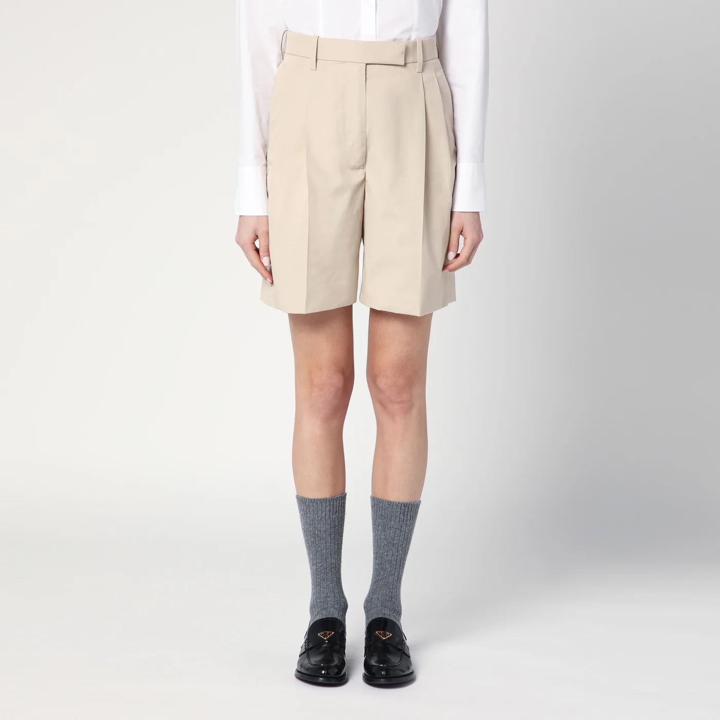 Thom Browne Khaki Bermuda shorts in cotton blend