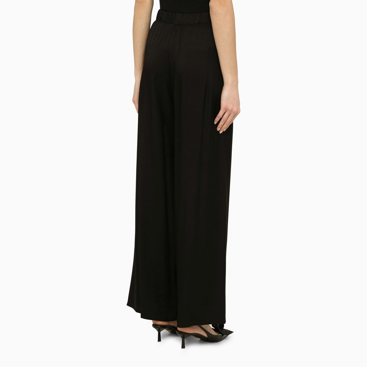 Federica Tosi Federica Tosi Black viscose palazzo trousers