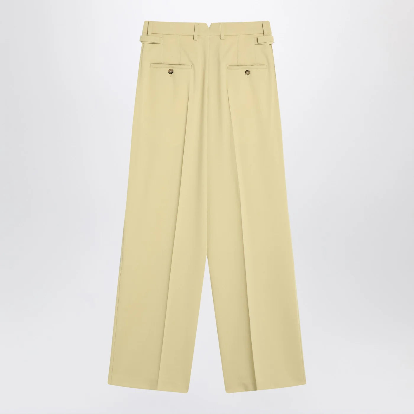 Ami Paris Wide lime-coloured wool trousers