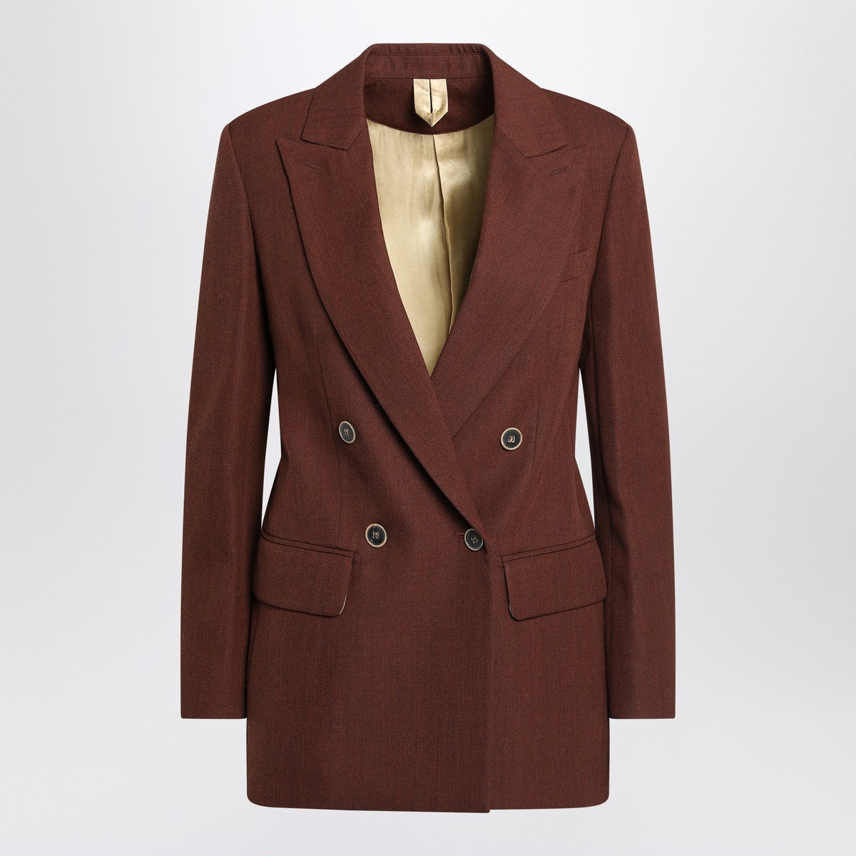 Max Mara Max Mara Earth-tone jacket in wool grain de poudre