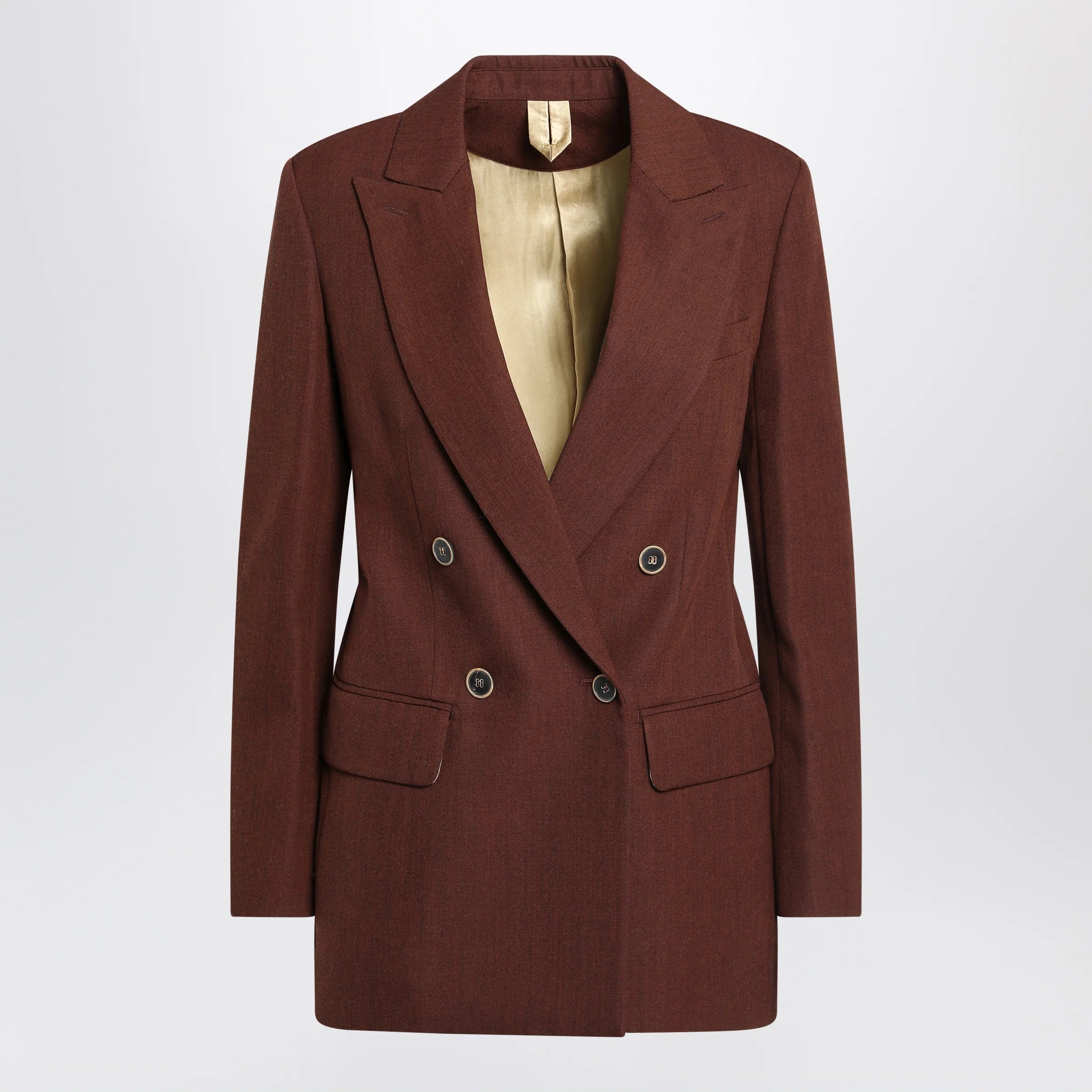 Max Mara Earth-tone jacket in wool grain de poudre