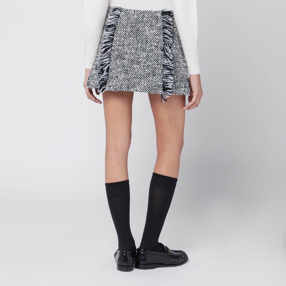 Durazzi Milano Durazzi Milano Black/white patterned wool-blend mini skirt