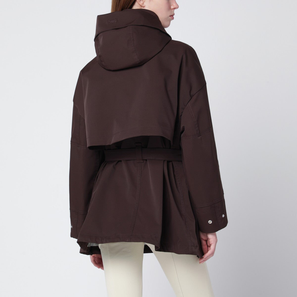 HERNO HERNO Short Laminar coffee-colored parka