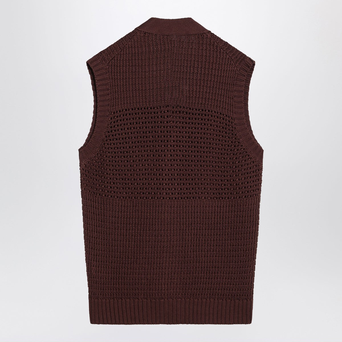 Tagliatore Tagliatore Brown perforated cotton vest