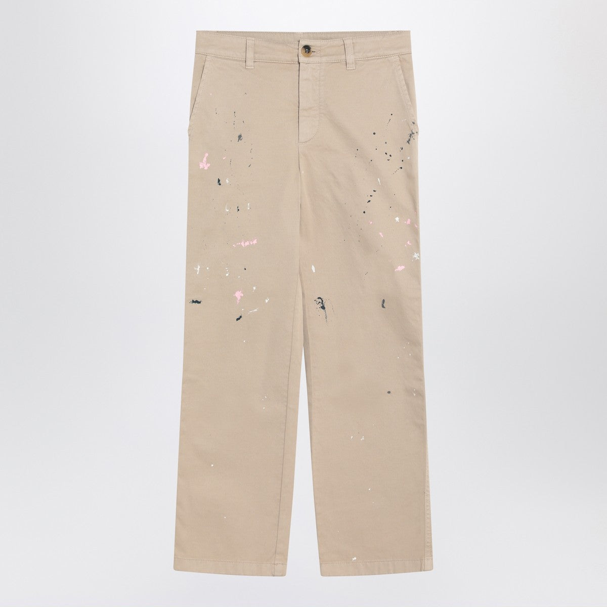 Golden Goose Beige trousers with splatter details
