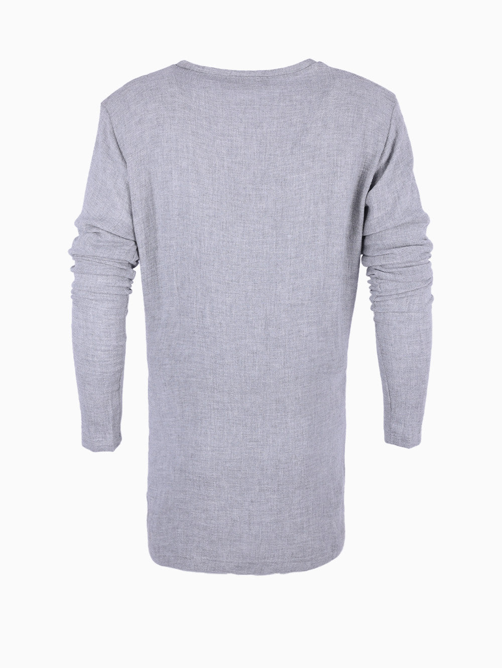 LA HAINE Men’s Grey Long Sleeve T-Shirt with minimalist design – Italian casual wear from Luxe Marca