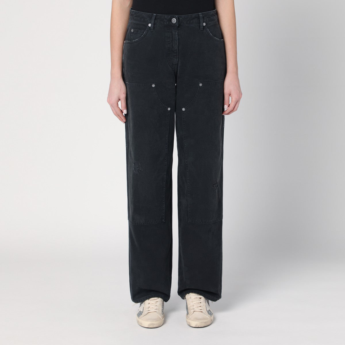 Golden Goose Golden Goose Wide black trousers in denim