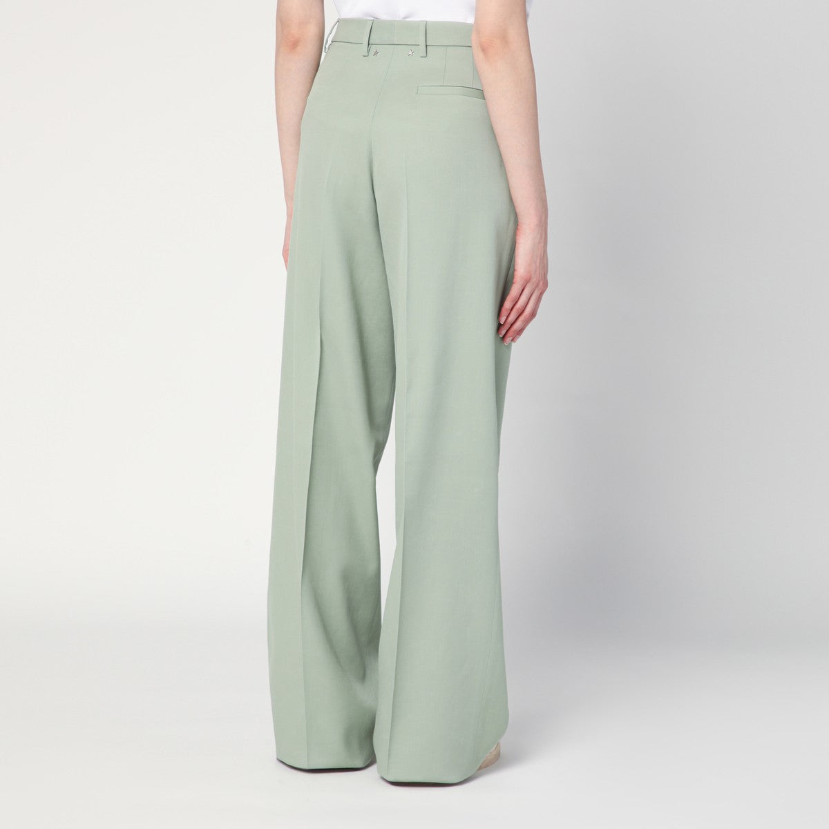 Golden Goose Golden Goose Wide-leg light green wool trousers