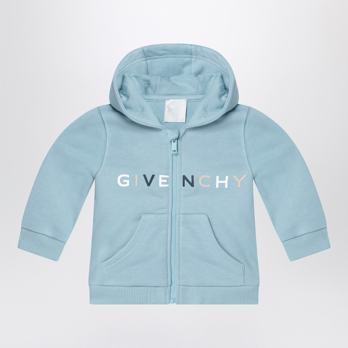 Givenchy Givenchy Light blue zip hoodie with logo