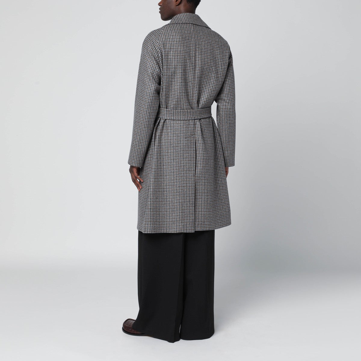 Tagliatore Tagliatore Houndstooth belt coat