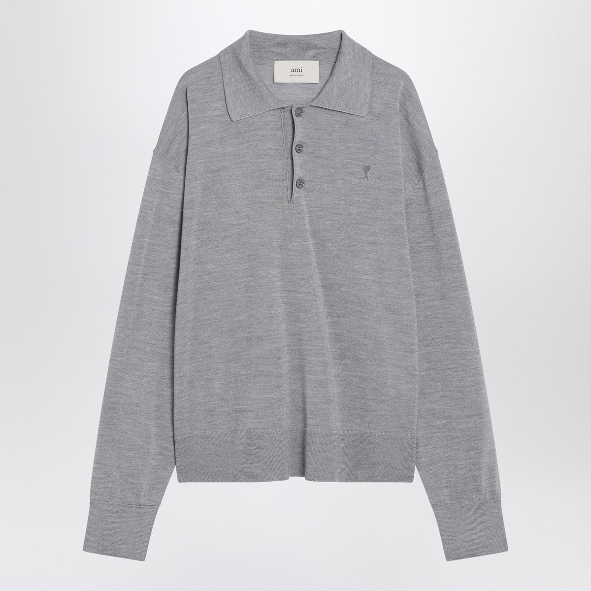 Ami Paris Ami Paris Grey wool and silk polo Ami De Coeur
