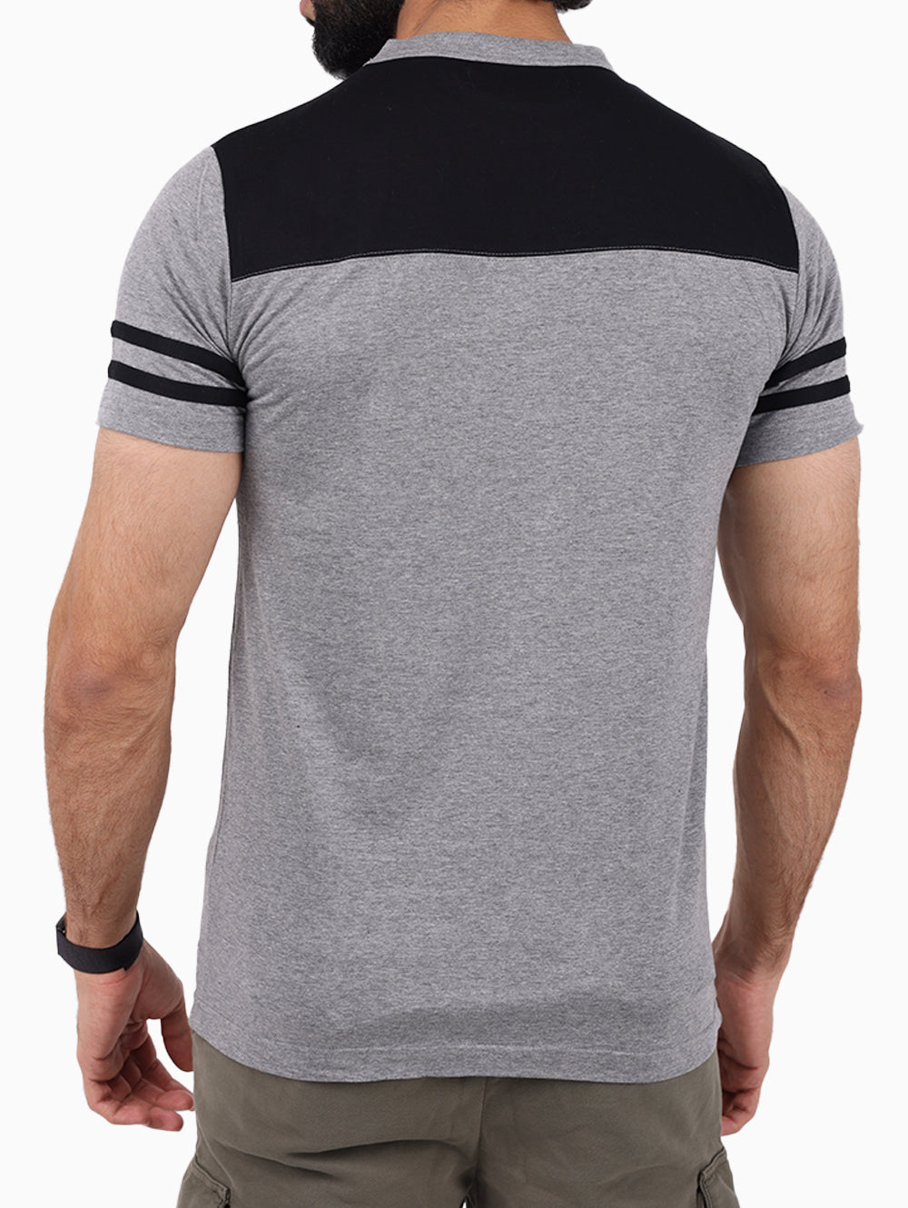 Squadra Navale Men’s Contrast Panel T-Shirt – Grey & Black