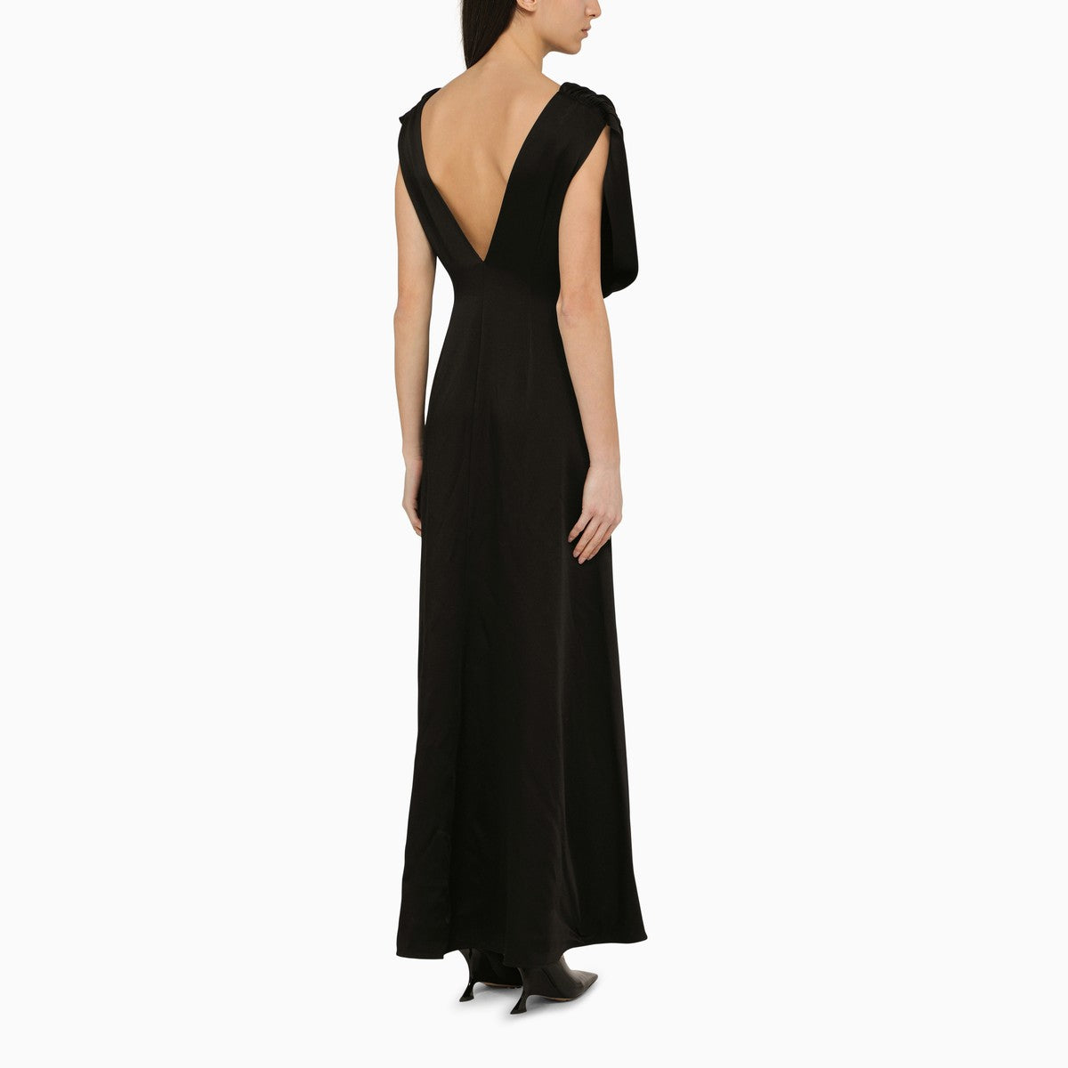 Jil Sander Jil Sander Long dress with black ruffles