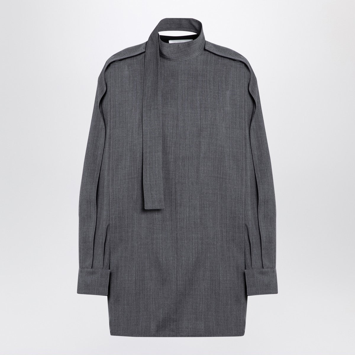 Jil Sander Jil Sander Grey wool shirt with scarf