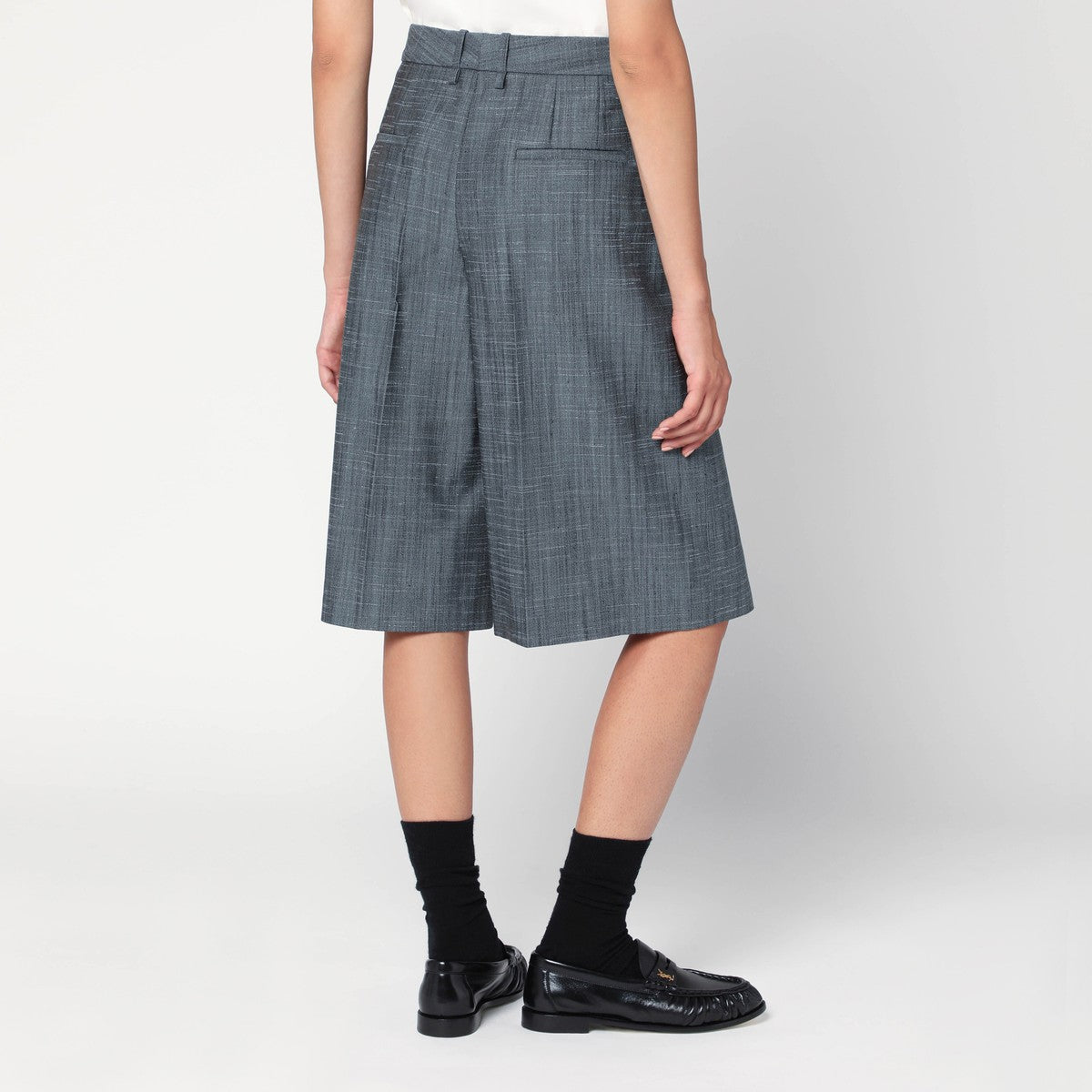 Jil Sander Jil Sander Bermuda in lana dark sky