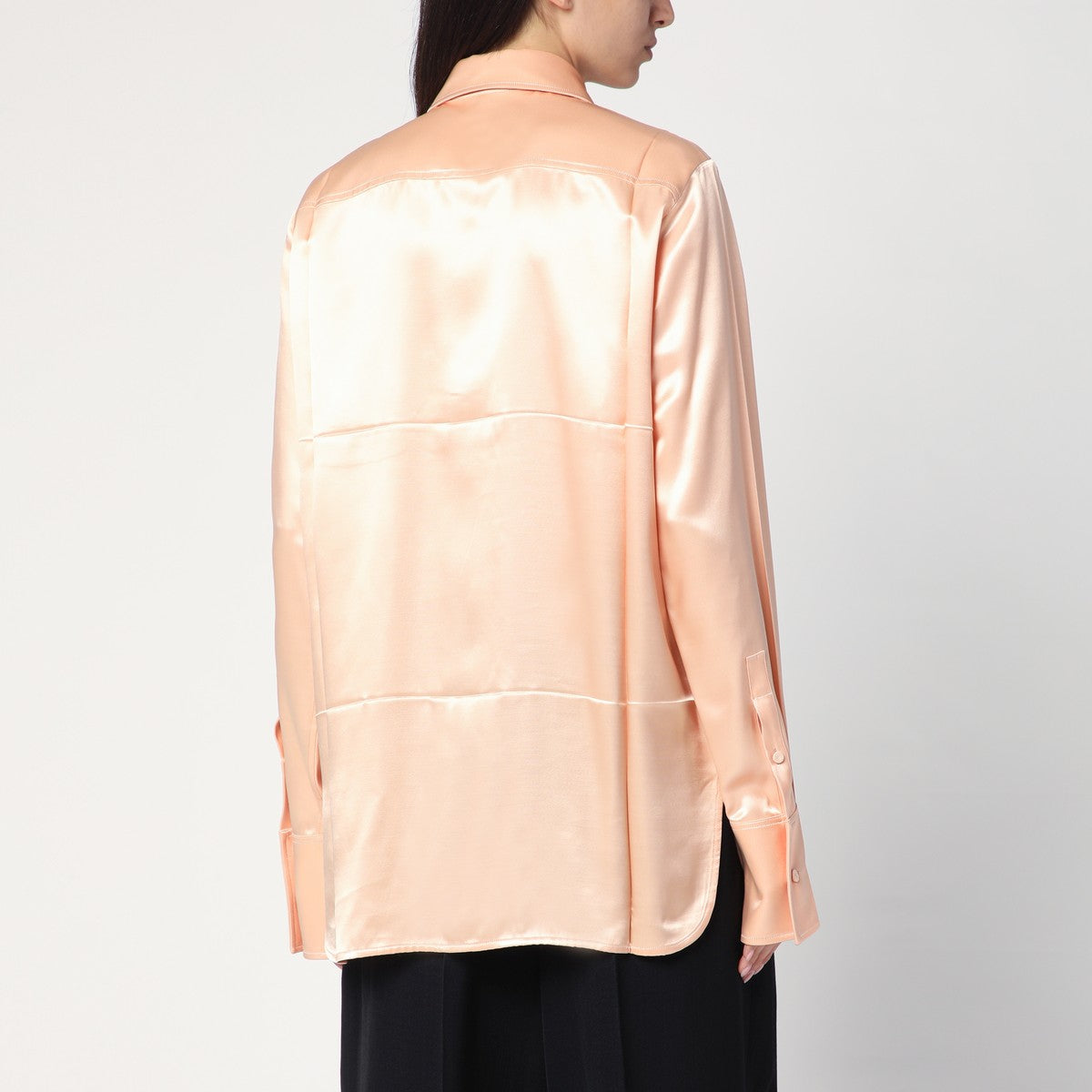 Jil Sander Jil Sander Shirt with pink tie in shiny viscose blend