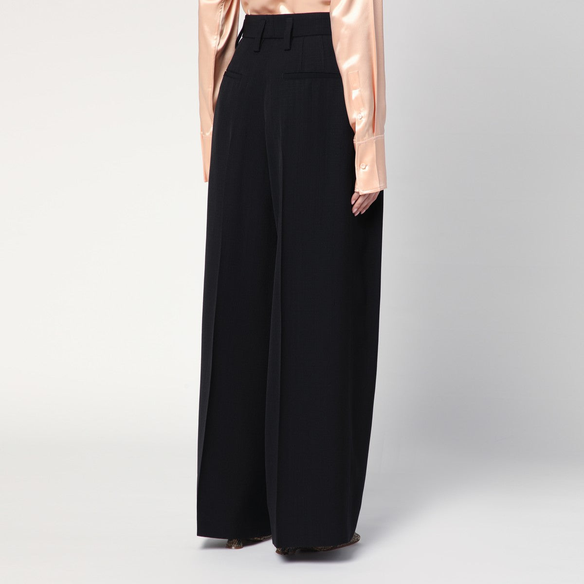 Jil Sander Jil Sander Wide black pants in silk blend