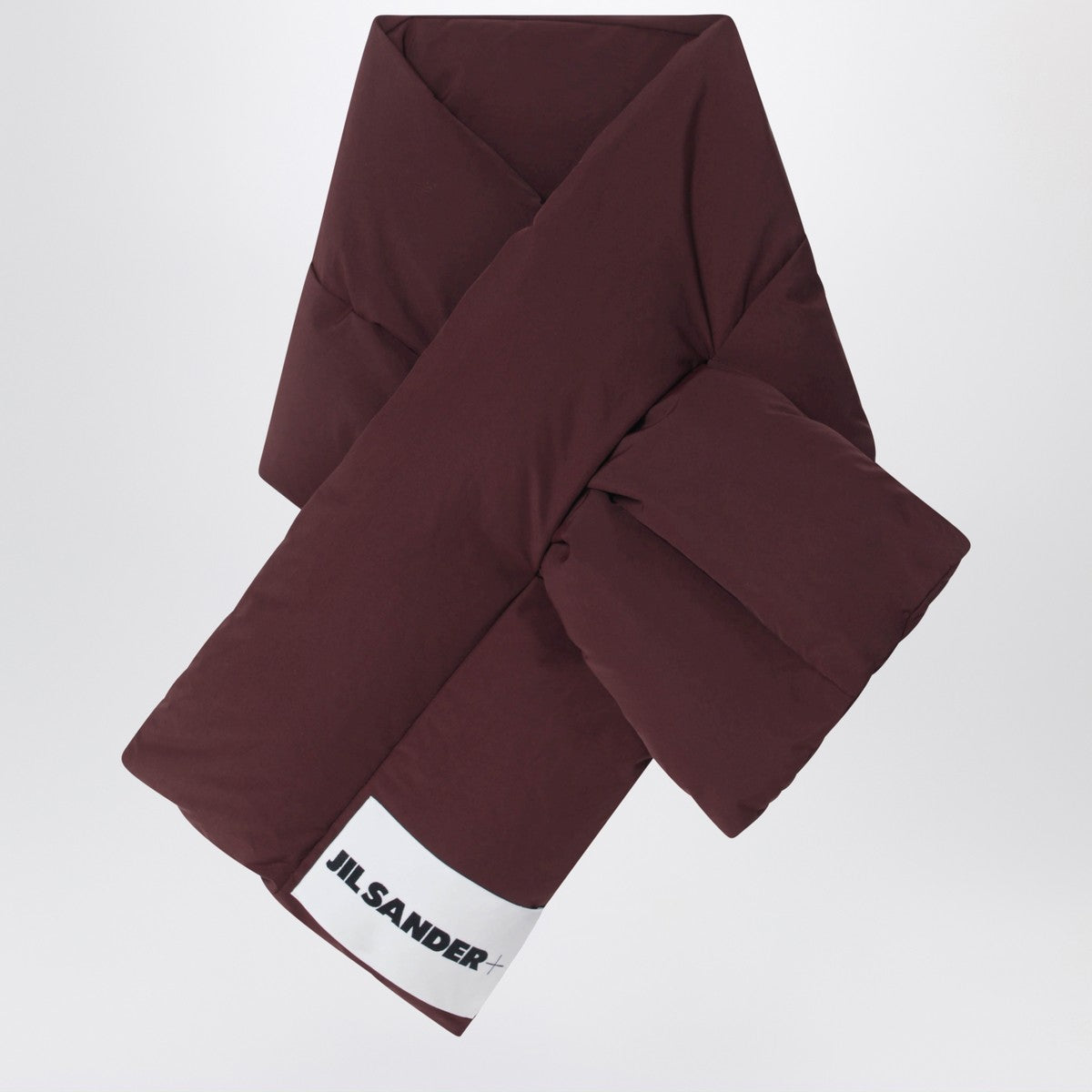 Jil Sander Jil Sander Plum padded scarf with logo