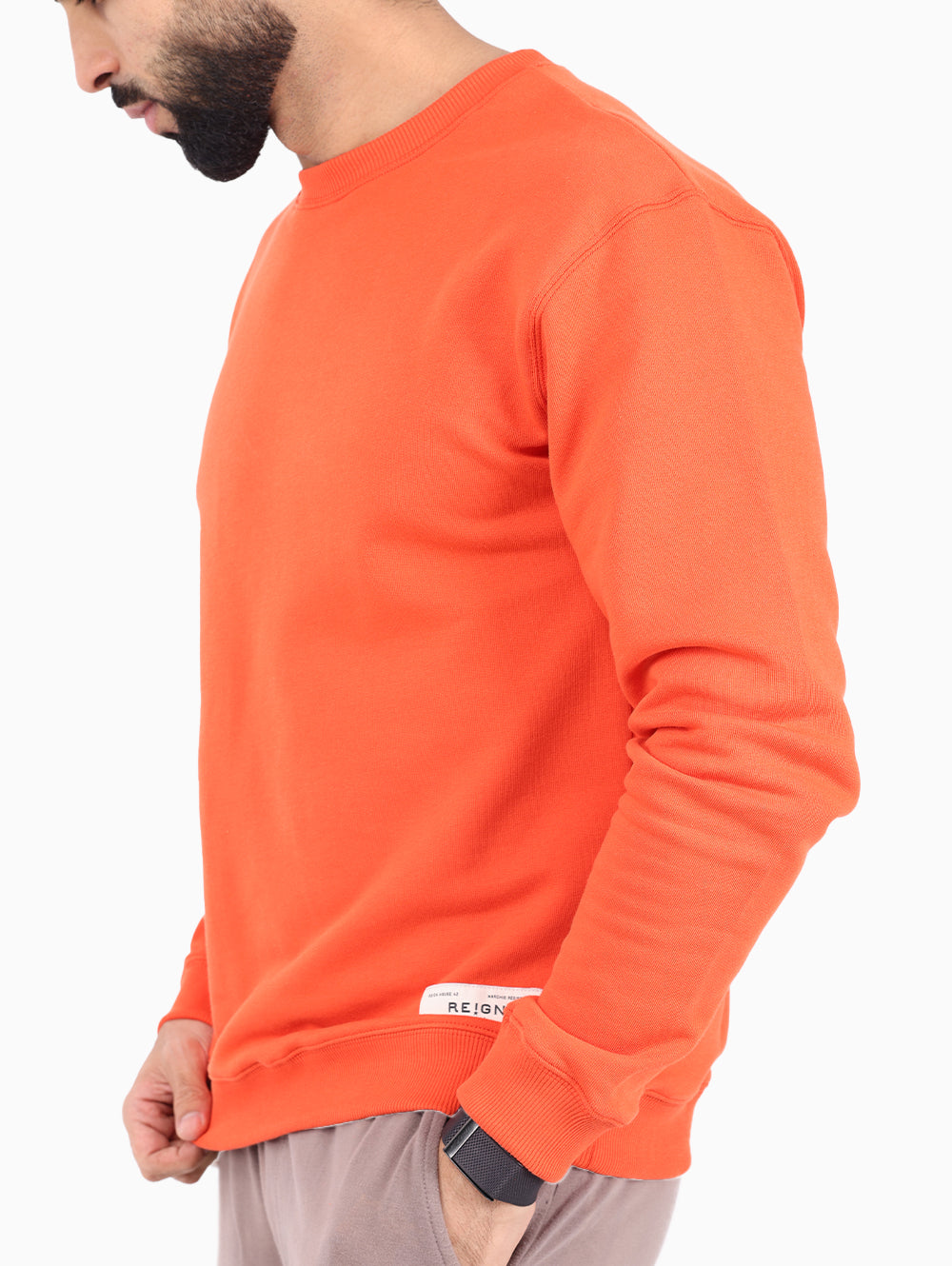 Reign Italia sweatshirt side view in orange
