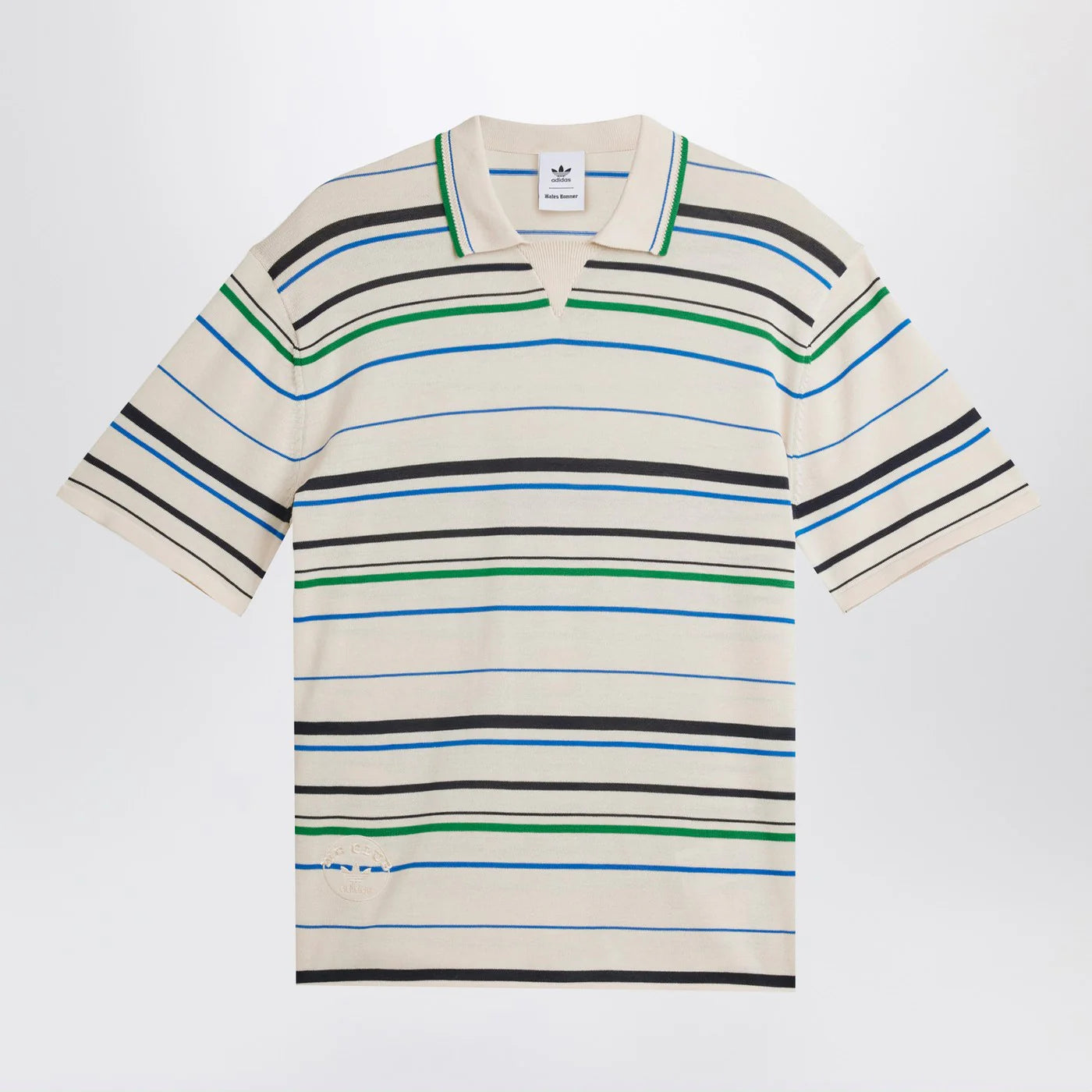 adidas by Wales Bonner White striped polo shirt in cotton blend