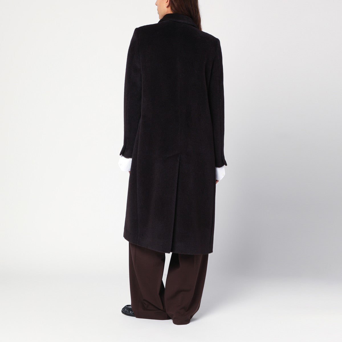 Tagliatore Tagliatore Brown alpaca-blend belted coat