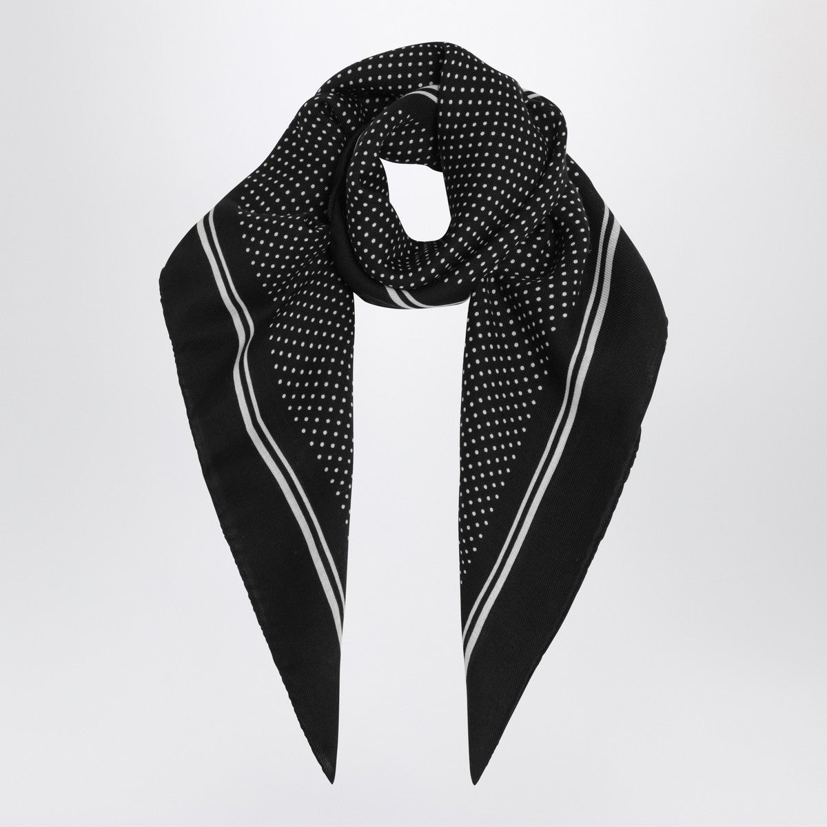 Destin Destin Black wool polka-dot bandana