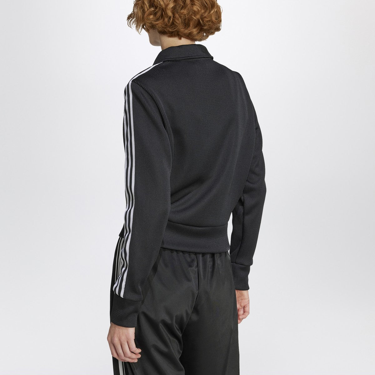 adidas Originals adidas Originals Black zip-up sweatshirt with white stripes