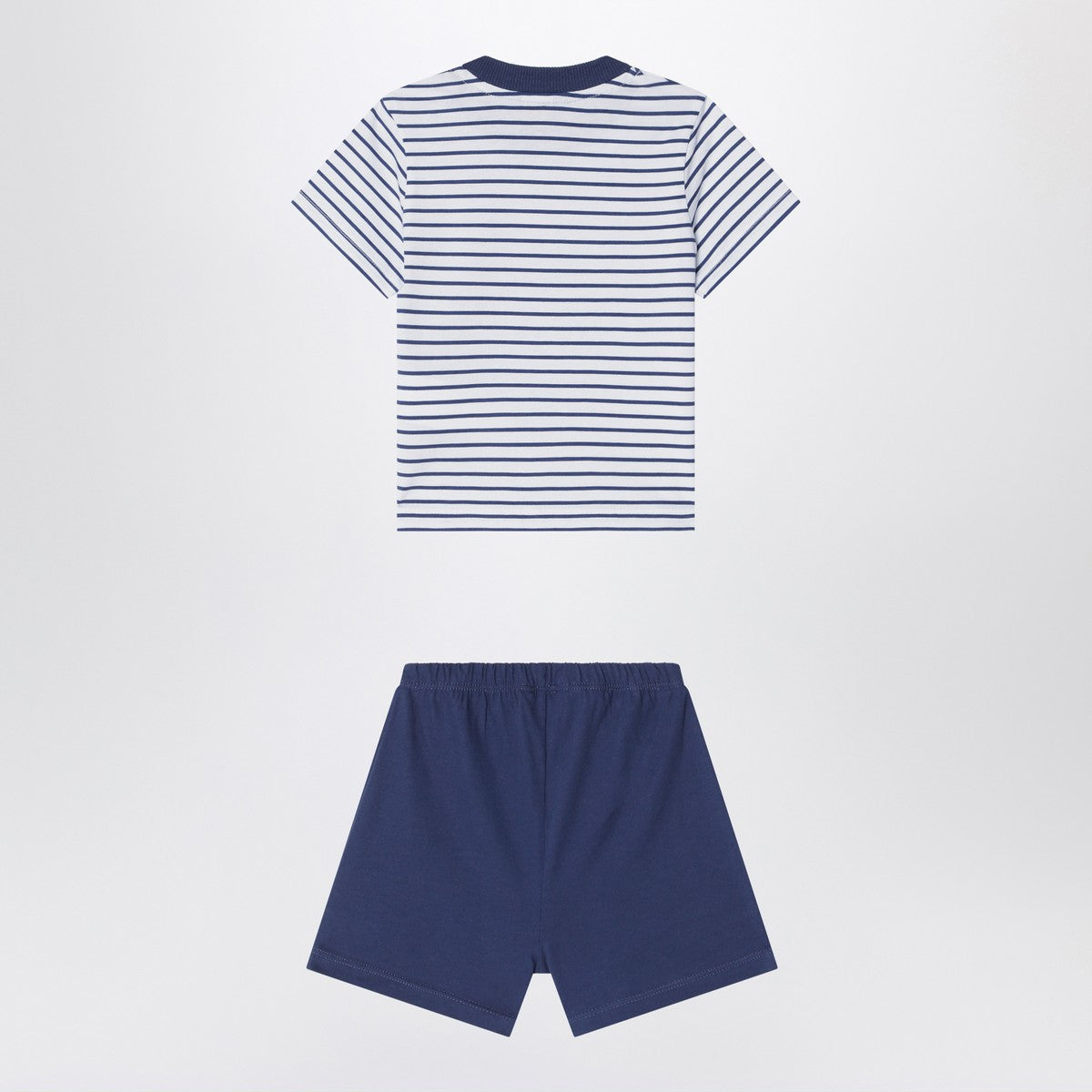 K-Way K-Way Two-piece blue striped cotton outfit