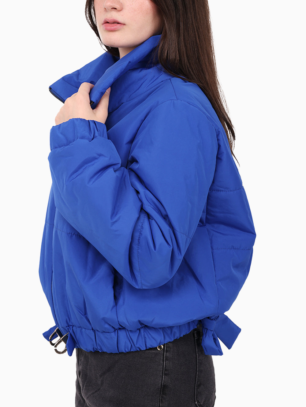 SISTE’S Women’s Puffer Jacket – Electric Blue Cropped Fit