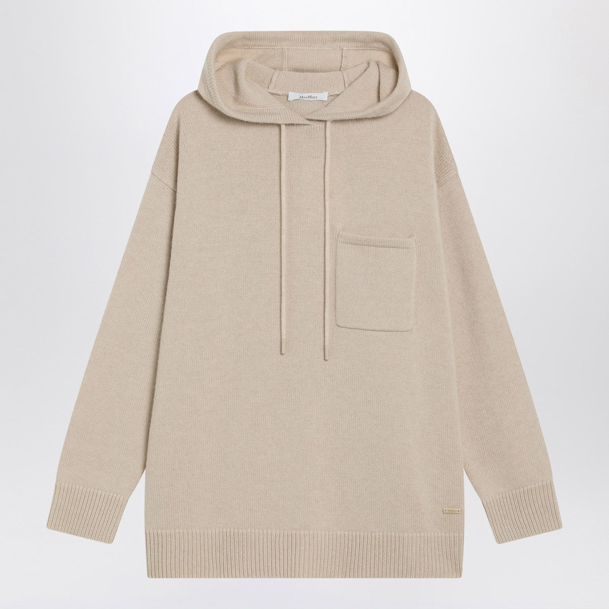Max Mara Max Mara Beige wool and cashmere knit hoodie