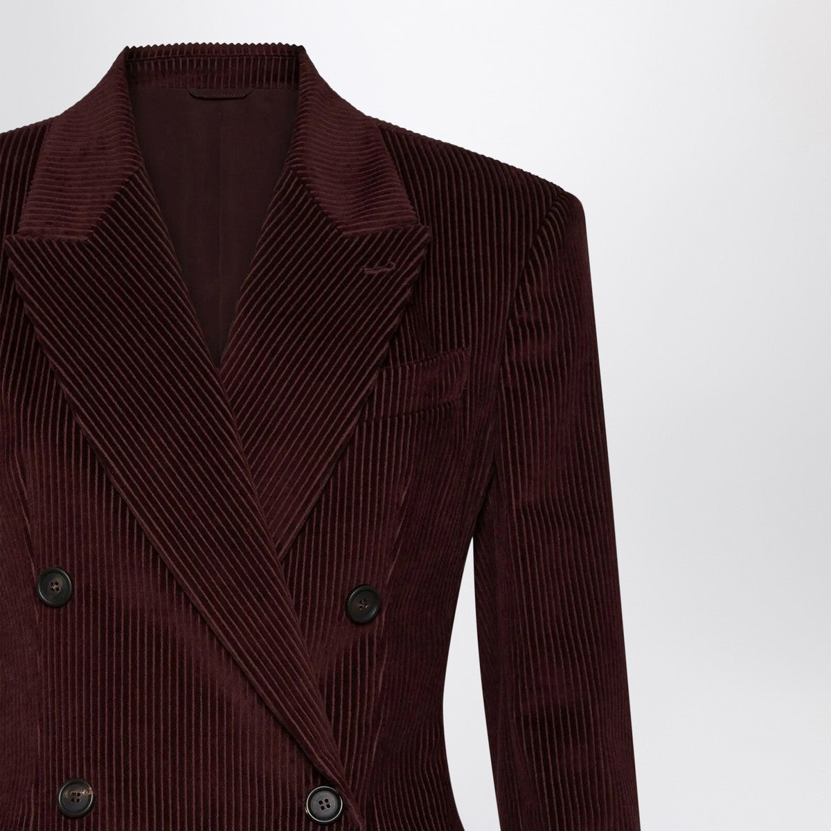 Brunello Cucinelli Brunello Cucinelli Bordeaux velvet double-breasted jacket