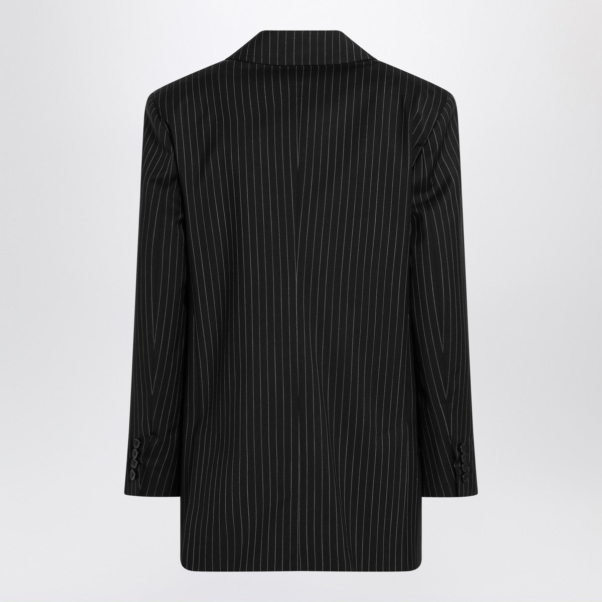 Max Mara Max Mara Black pinstriped double-breasted wool jacket
