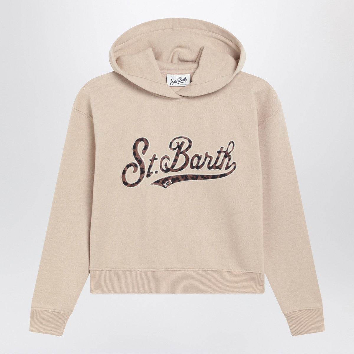 MC2 Saint Barth MC2 Saint Barth Beige sweatshirt with leopard logo embroidery