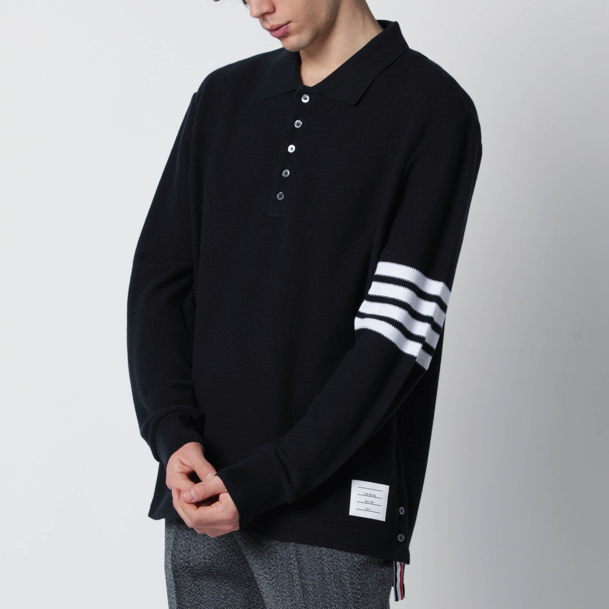 Thom Browne Thom Browne Navy blue cotton polo shirt