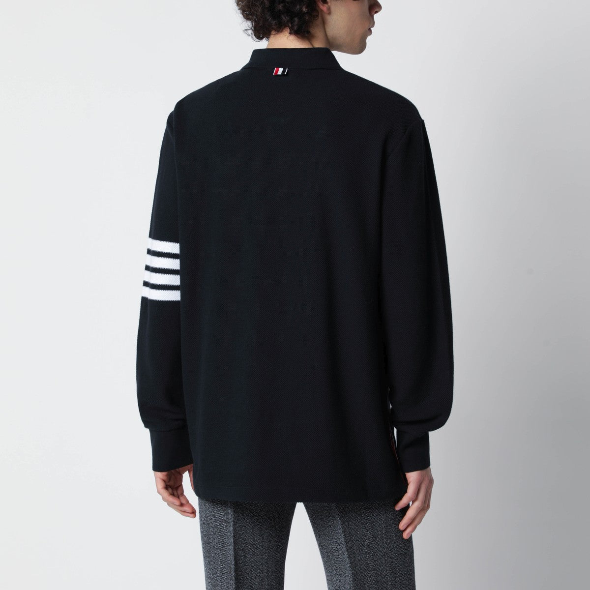 Thom Browne Thom Browne Navy blue cotton polo shirt