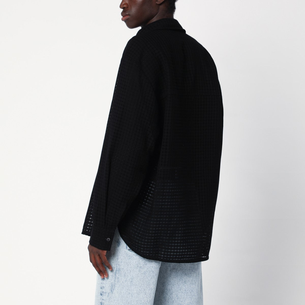 Séfr Séfr Black Wes shirt in mesh cotton