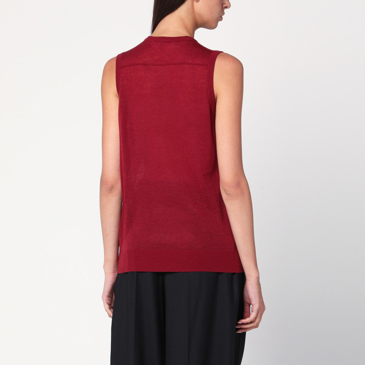 6397 6397 Bordeaux semi-sheer tank top