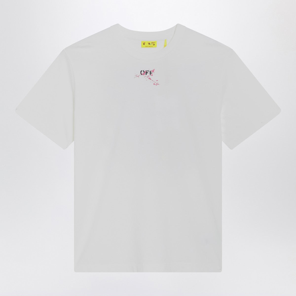 Off White Off White Off-White™ White/fuchsia Diagonal Splat Logo T-shirt