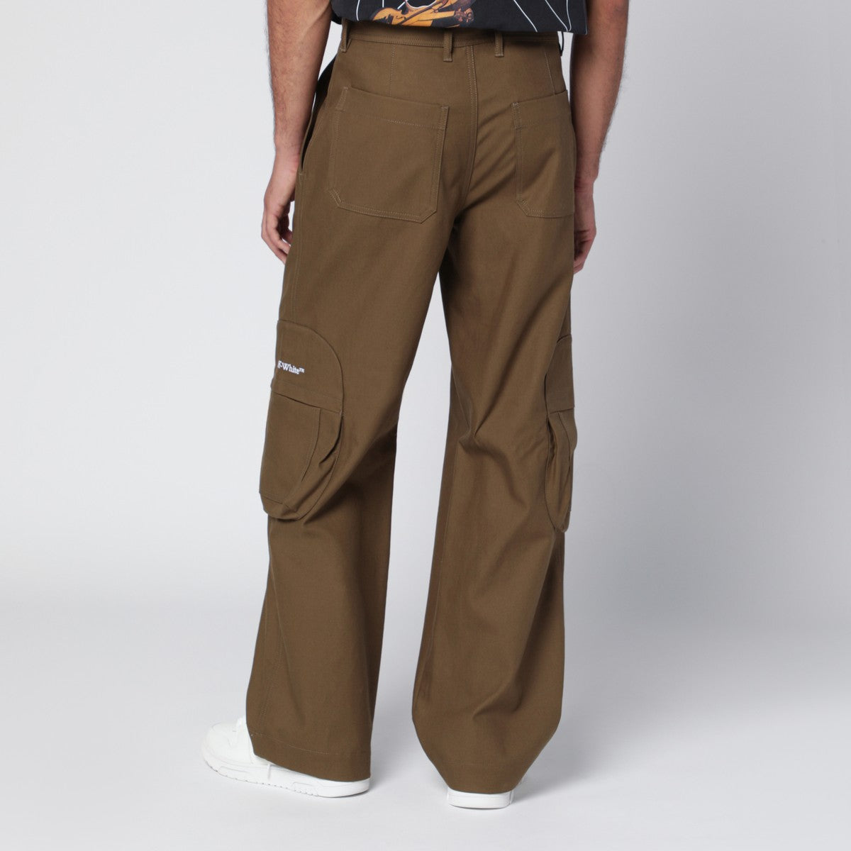 Off White Off White Off-White™ Brown cargo trousers with logo