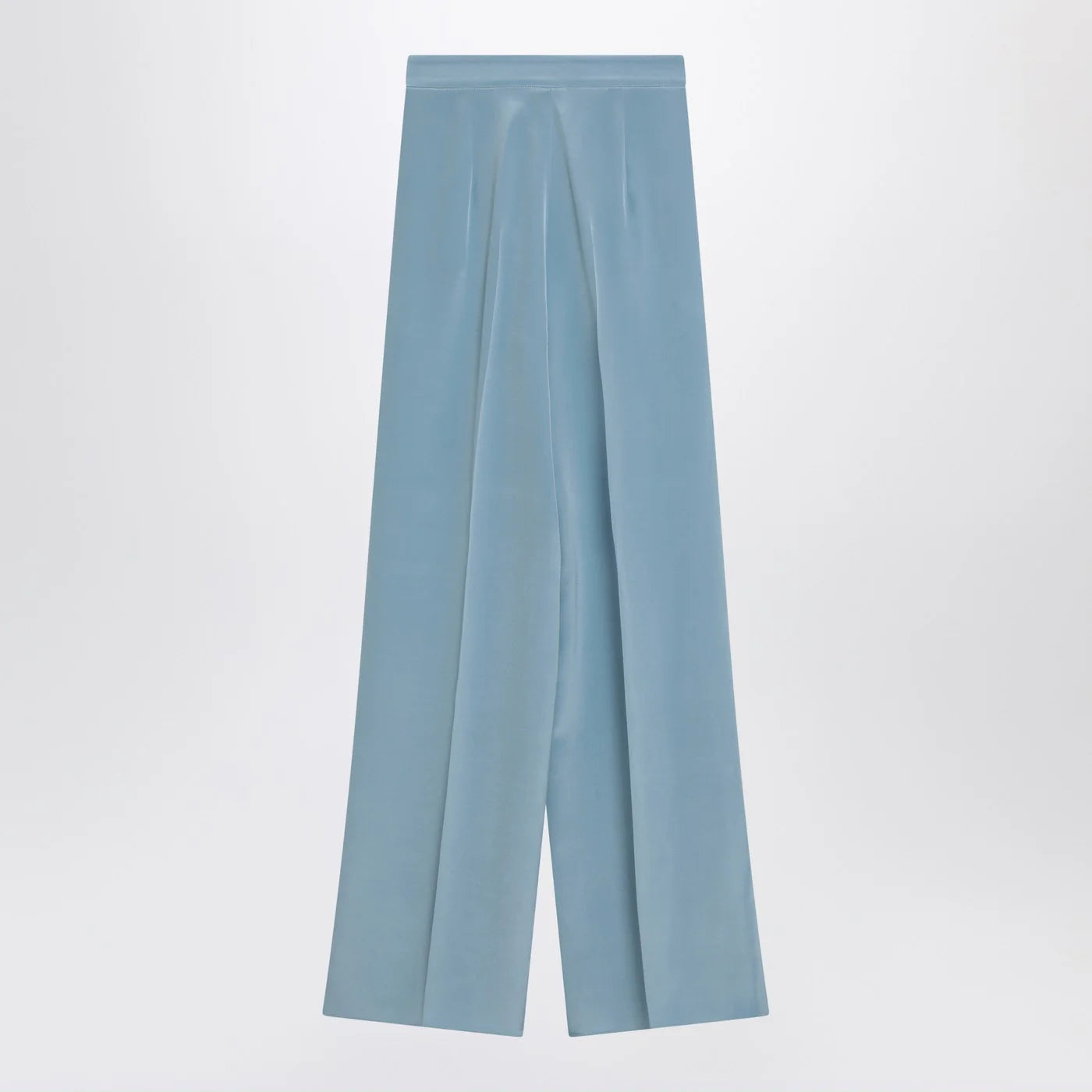 Max Mara Pianoforte Wide-leg sky blue trousers in silk