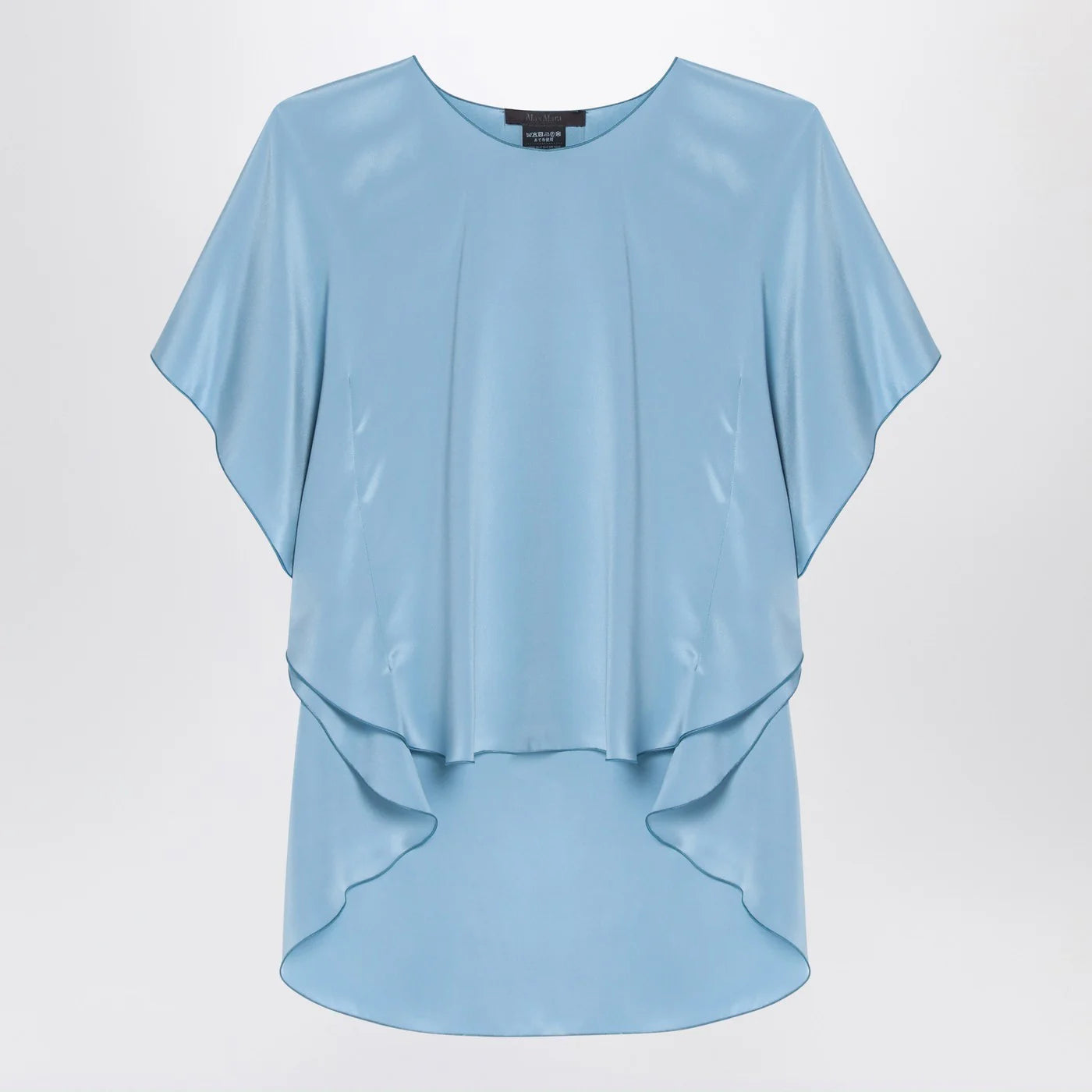 Max Mara Pianoforte Light blue flowy silk blouse