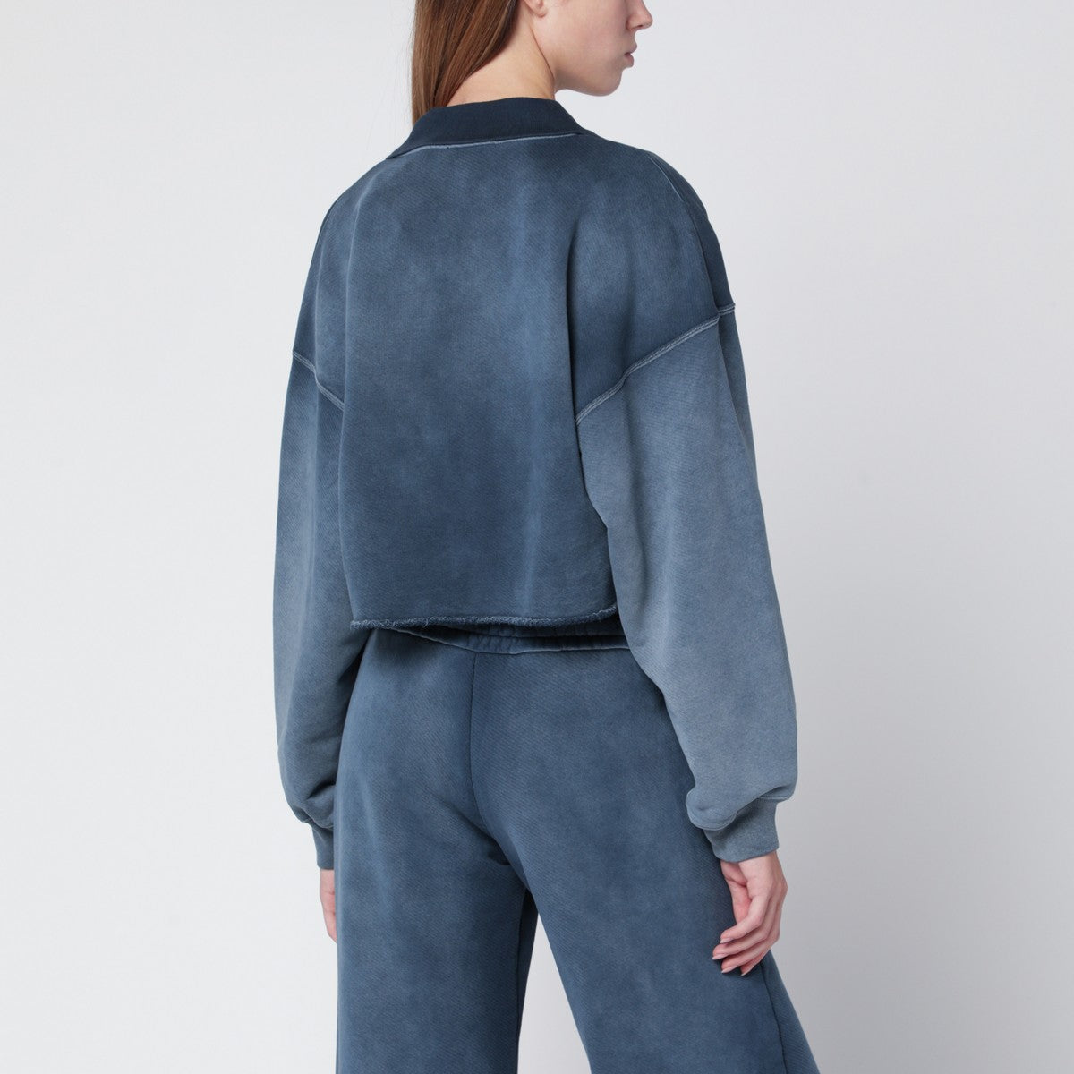 Off White Off White Off-White™ Cropped blue washed-effect sweatshirt