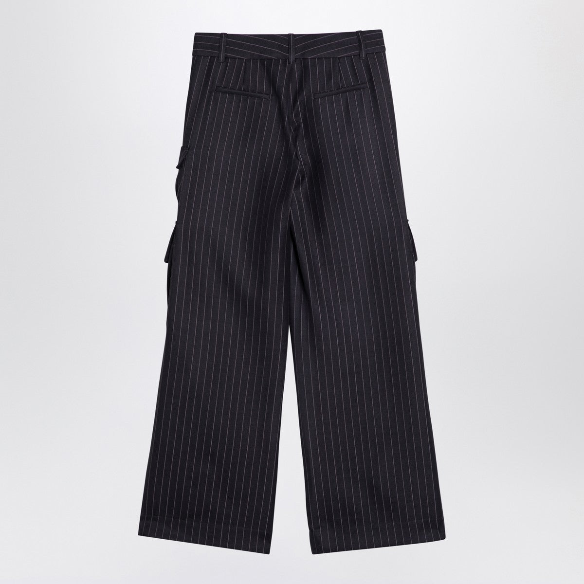 Off White Off White Off-White™ Wide grey pinstripe cargo trousers