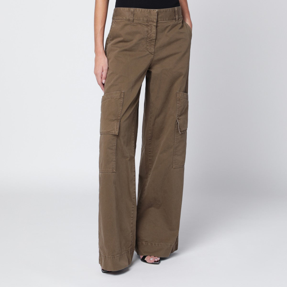 Off White Off White Off-White™ Brown cotton cargo trousers