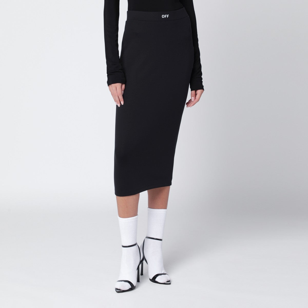Off White Off White Off-White™ Black pencil skirt with OFF logo