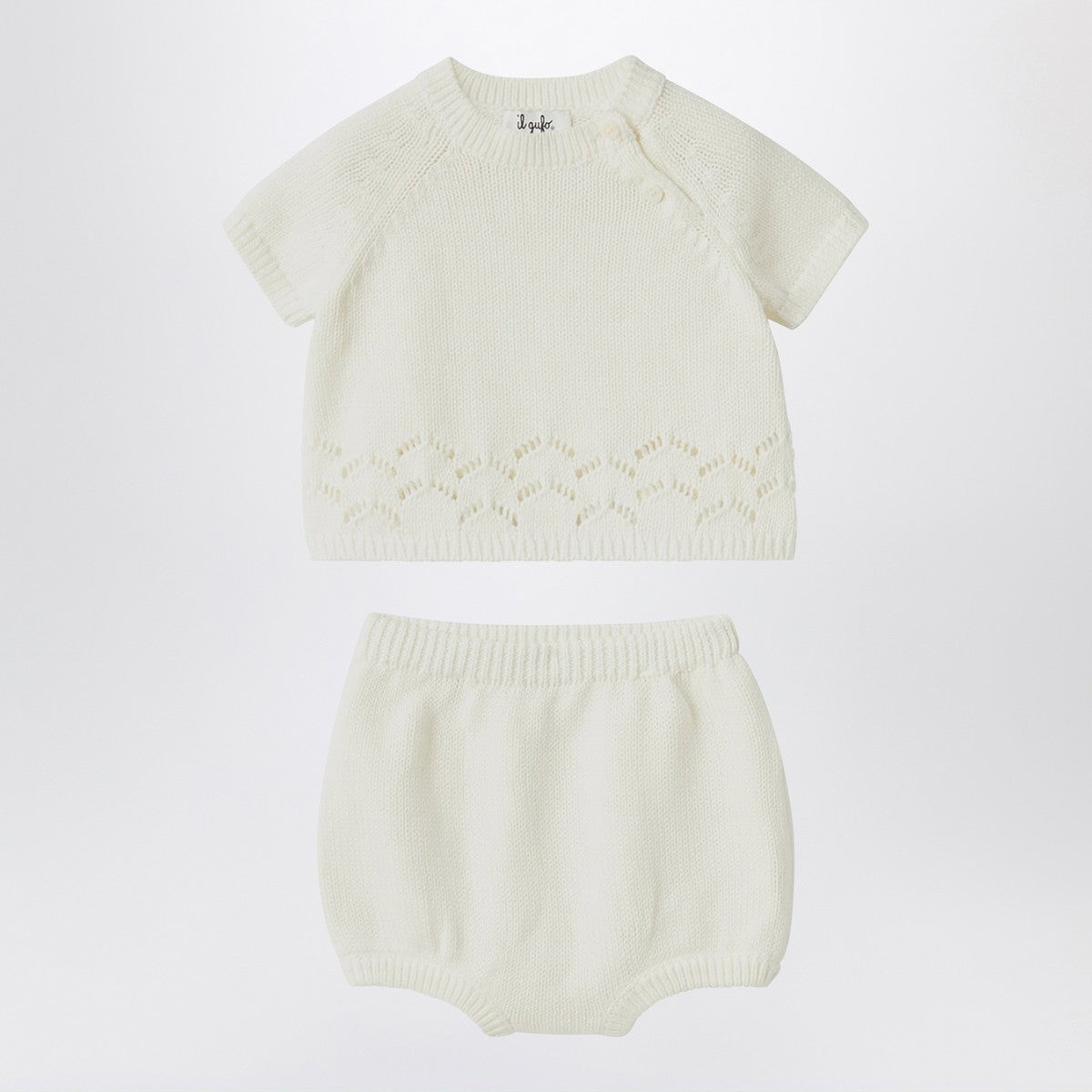 Il Gufo Il Gufo White milk set in organic cotton